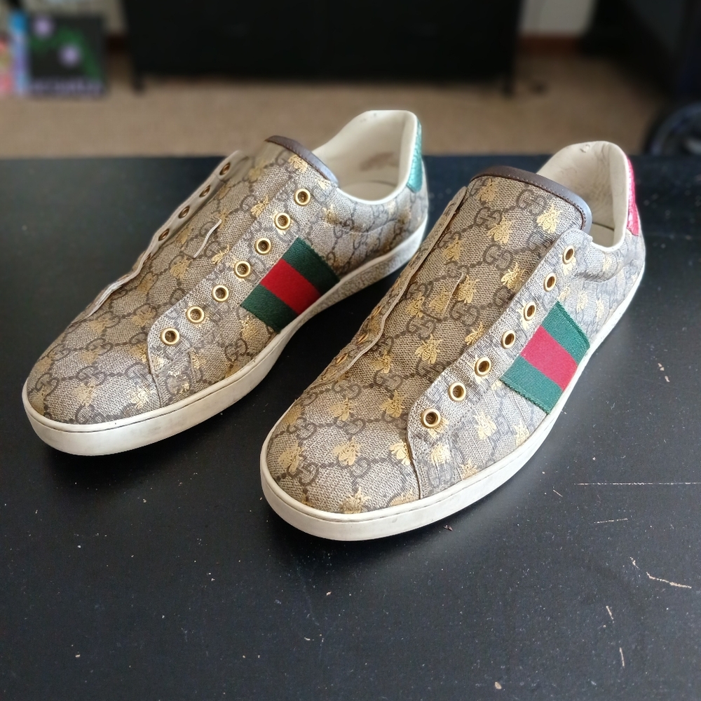 Gucci Ace shoes size 10 no laces